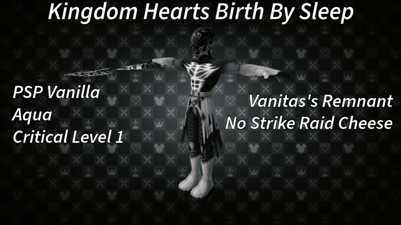 KHBbS Vanilla PSP Vanitas Remnant Lvl 1 Crit, Aqua No Strike Raid Cheese
