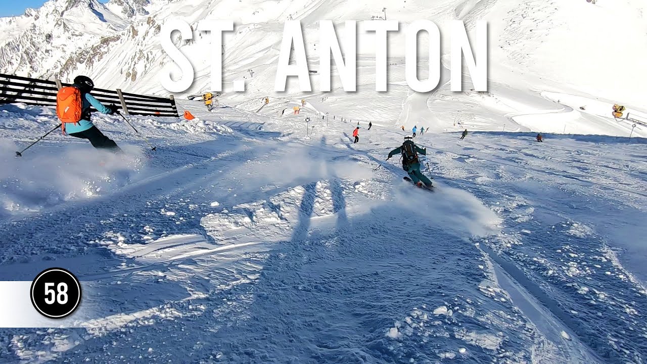 Shortest but most skied black piste 58 'Arlensattel' in St Anton Ski Arlberg.