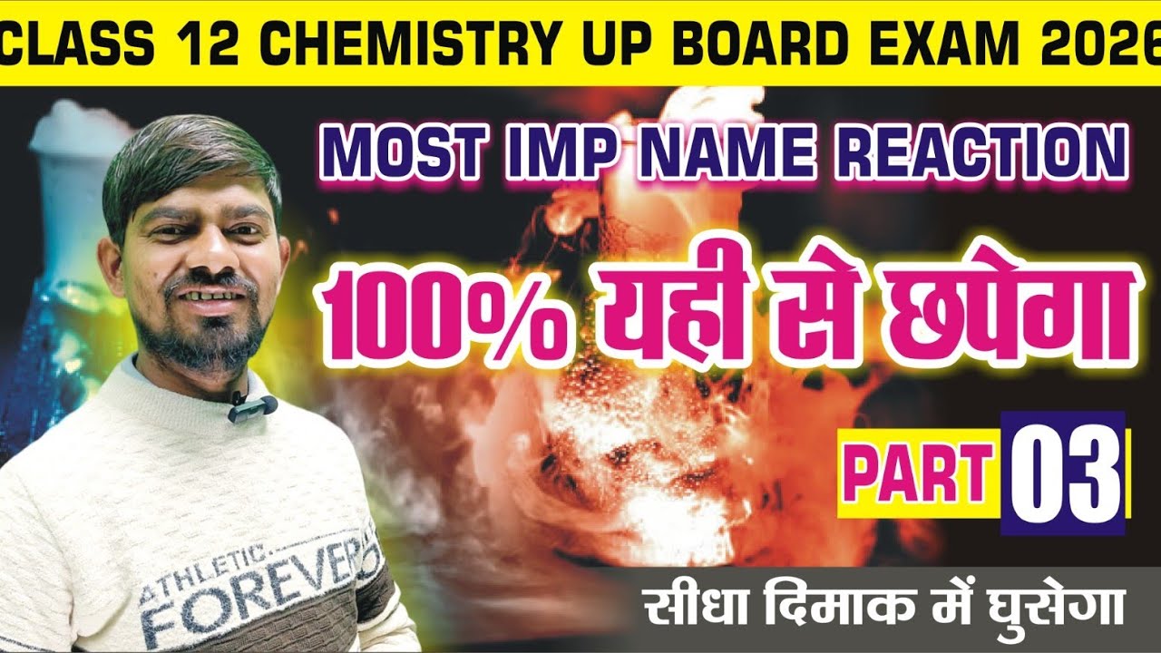 Most Important Name Reaction Class 12 UP Board Exam 2026 | Part - 3 | Chemistry By tulsi sir 