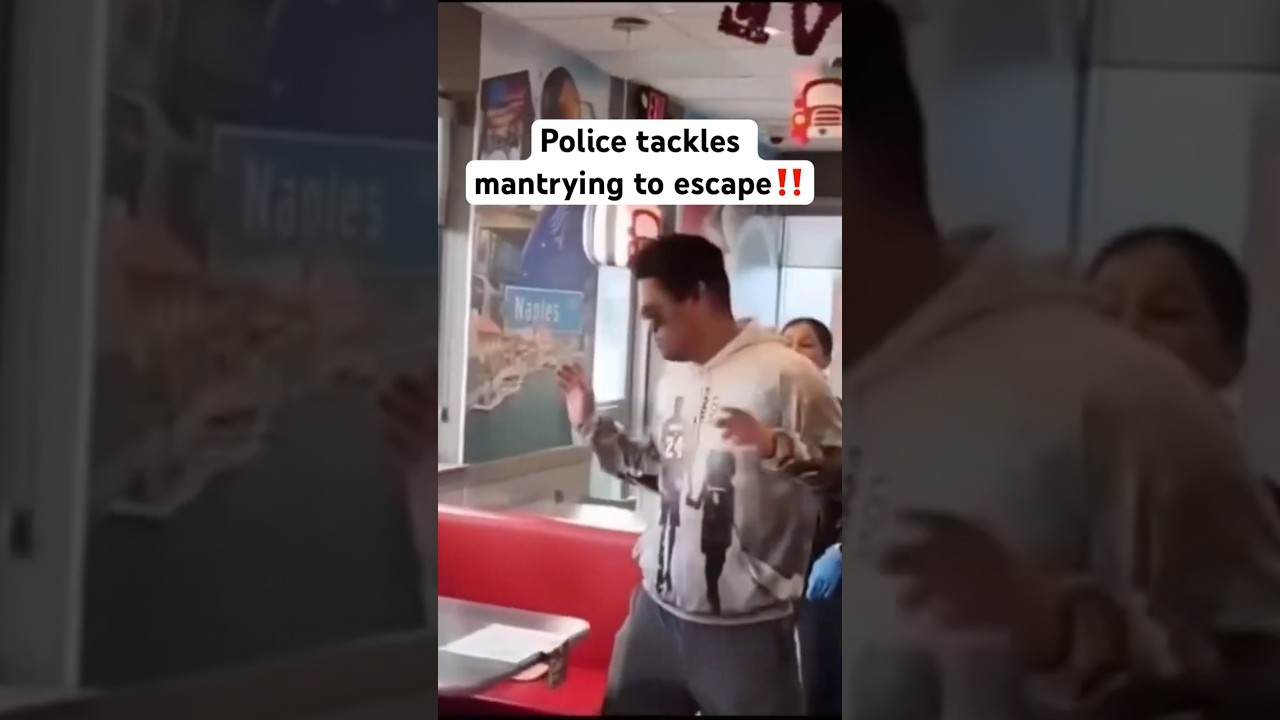 Man tries to run but gets tackled! #crime #fyp #trending #crimenews #police #viral
