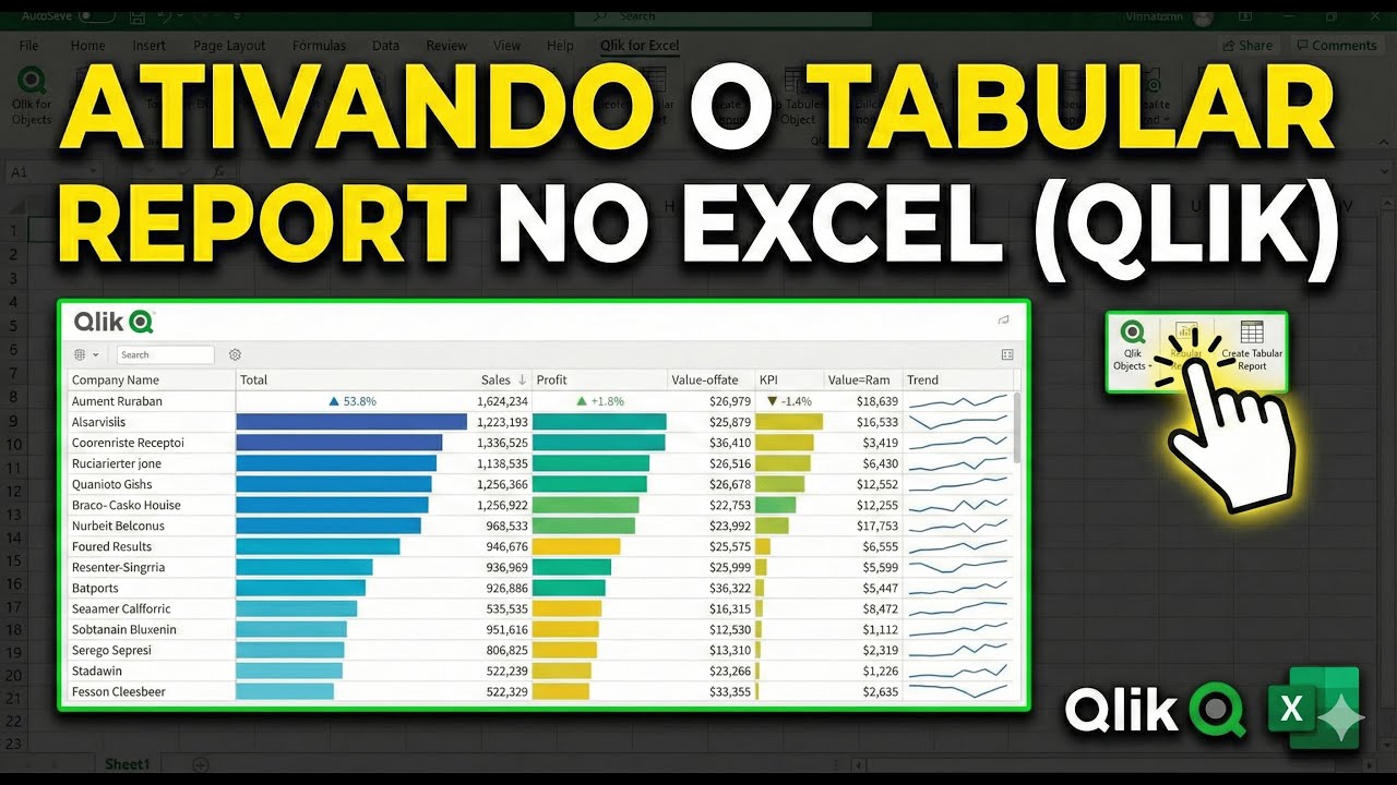 Ativando o Tabular Report no Seu Excel Onpremisse do Qlik Sense SaaS Cloud