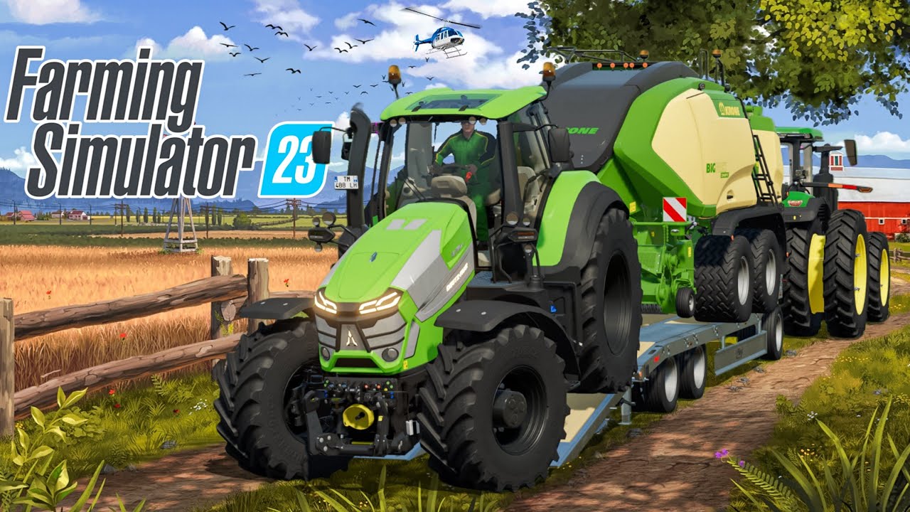 Сборщик соломы с помощью двухколесного трактора John Deere в FS23 | Farming Simulator 23