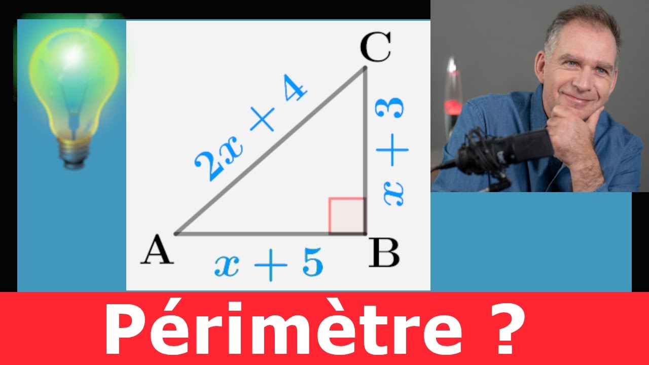 Périmètre de ce triangle ? Pythagore + Équation x²=a ♦ Difficile ♦ Brevet Collège Troisième