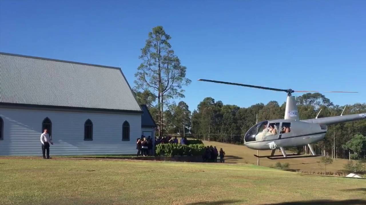 Make a grand entrance at your wedding - arrive by helicopter