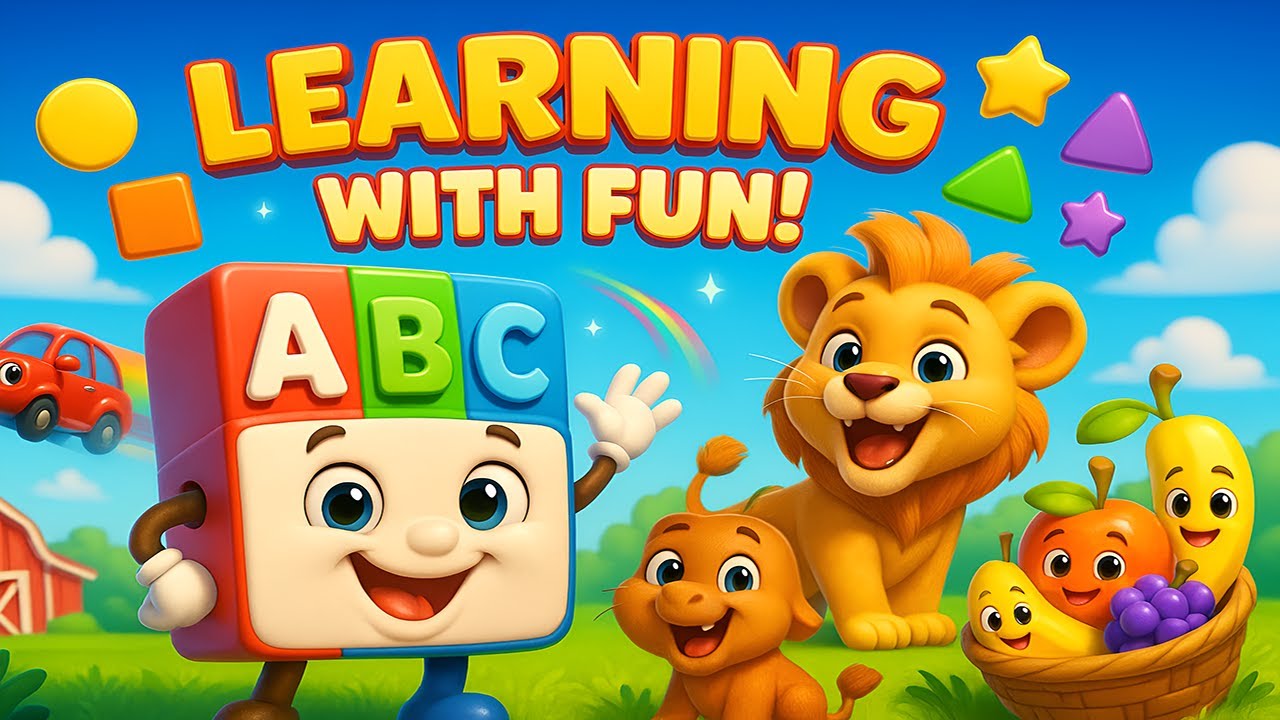 Learning with Fun! ABCs, Animals, Colors, Shapes & Fruits Song Compilation for Kids | WonderTunes