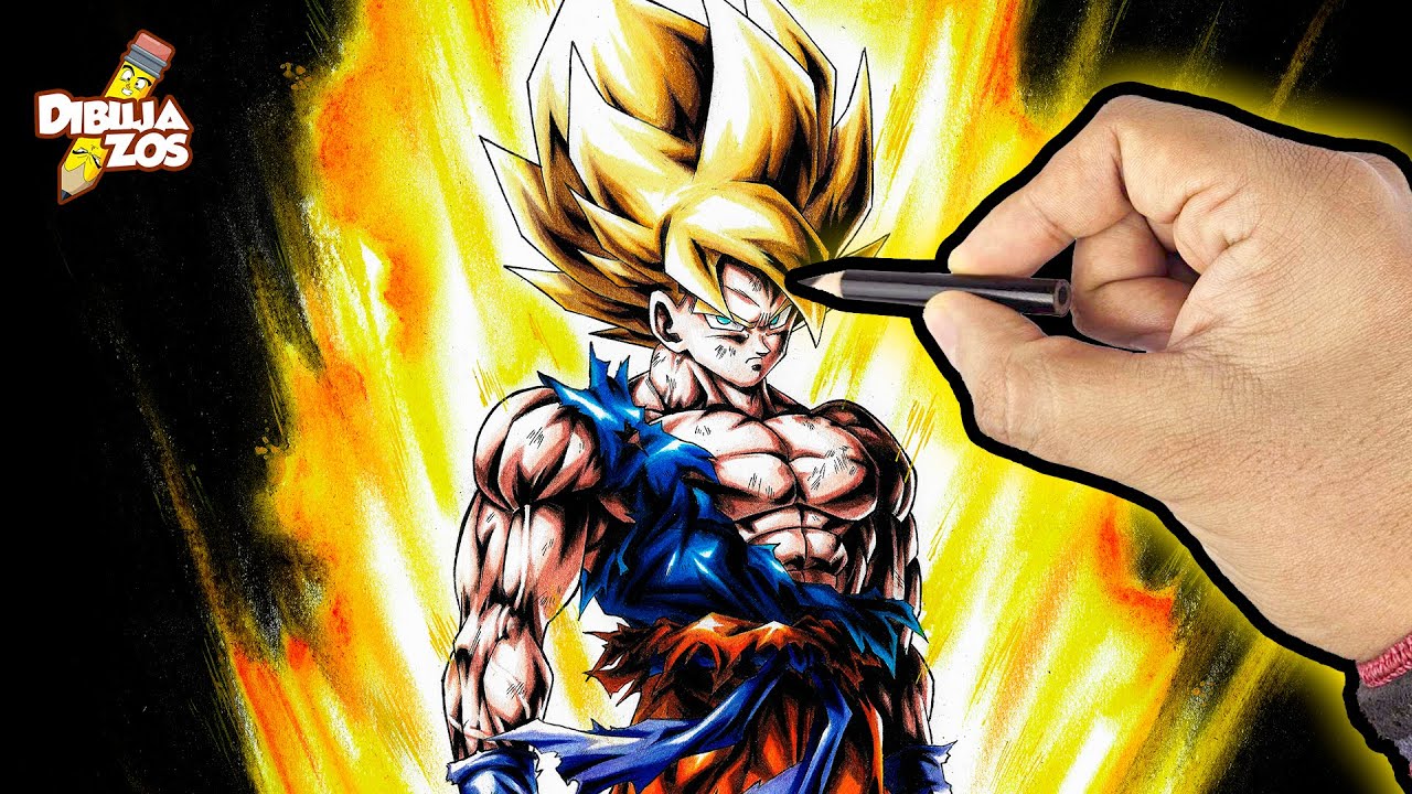 LO HICE CON ESTE LAPICITO 🔥 | COMO HACER ESTE DIBUJAZO DE GOKU SSJ [R&Aacute;PIDO]