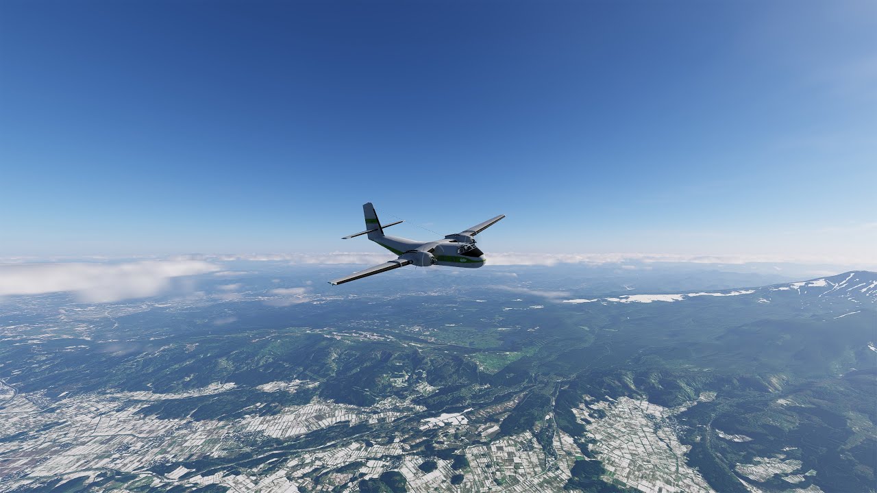 XPlane 12.4.0 Xhangers DHC-4 Caribou in Japan, flying to Nagoya Centrair