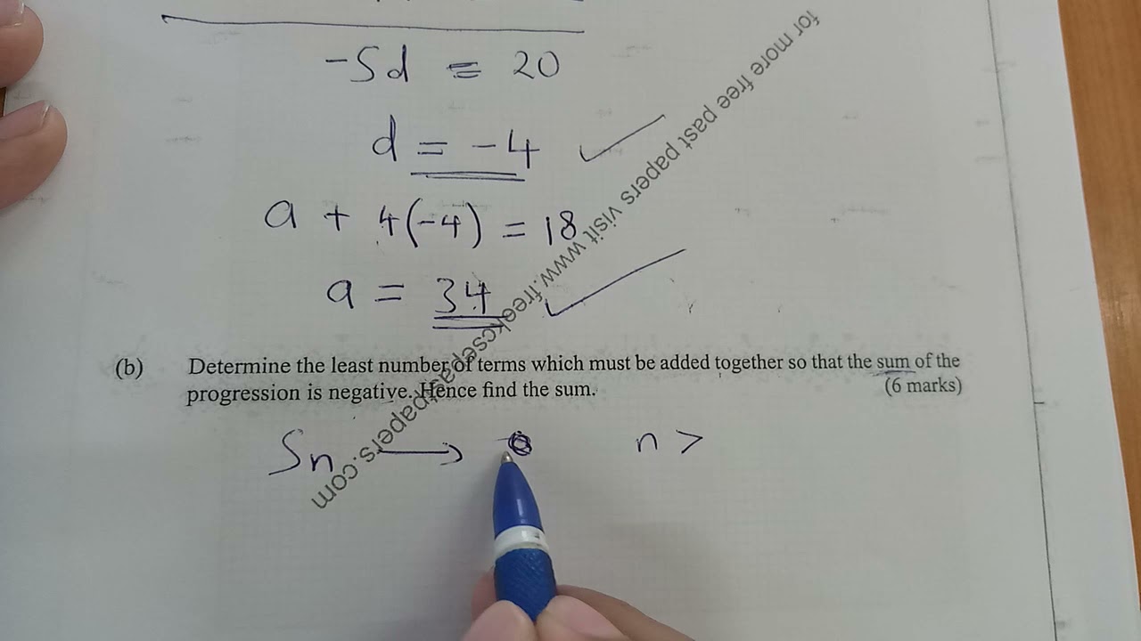 KCSE 2018 - ARITHMETIC PROGRESSIONS