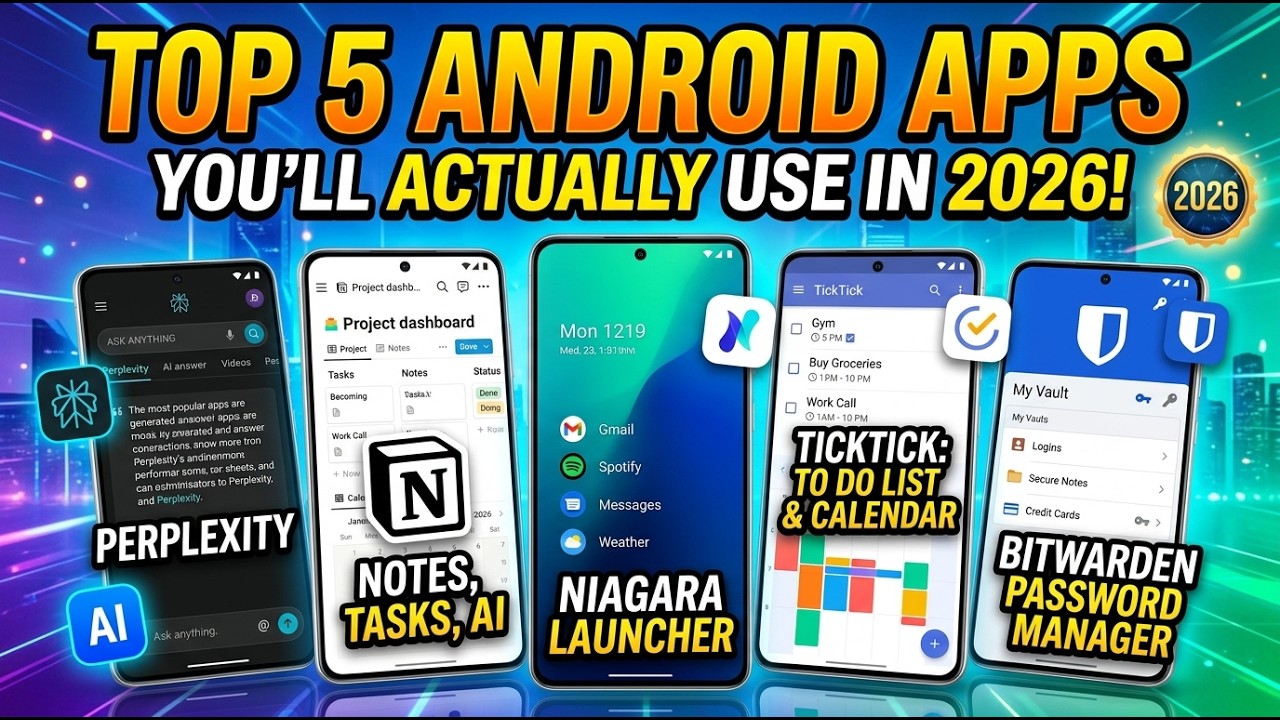 Top 5 Android Apps You&rsquo;ll Actually Use in 2026 (You Need These!)