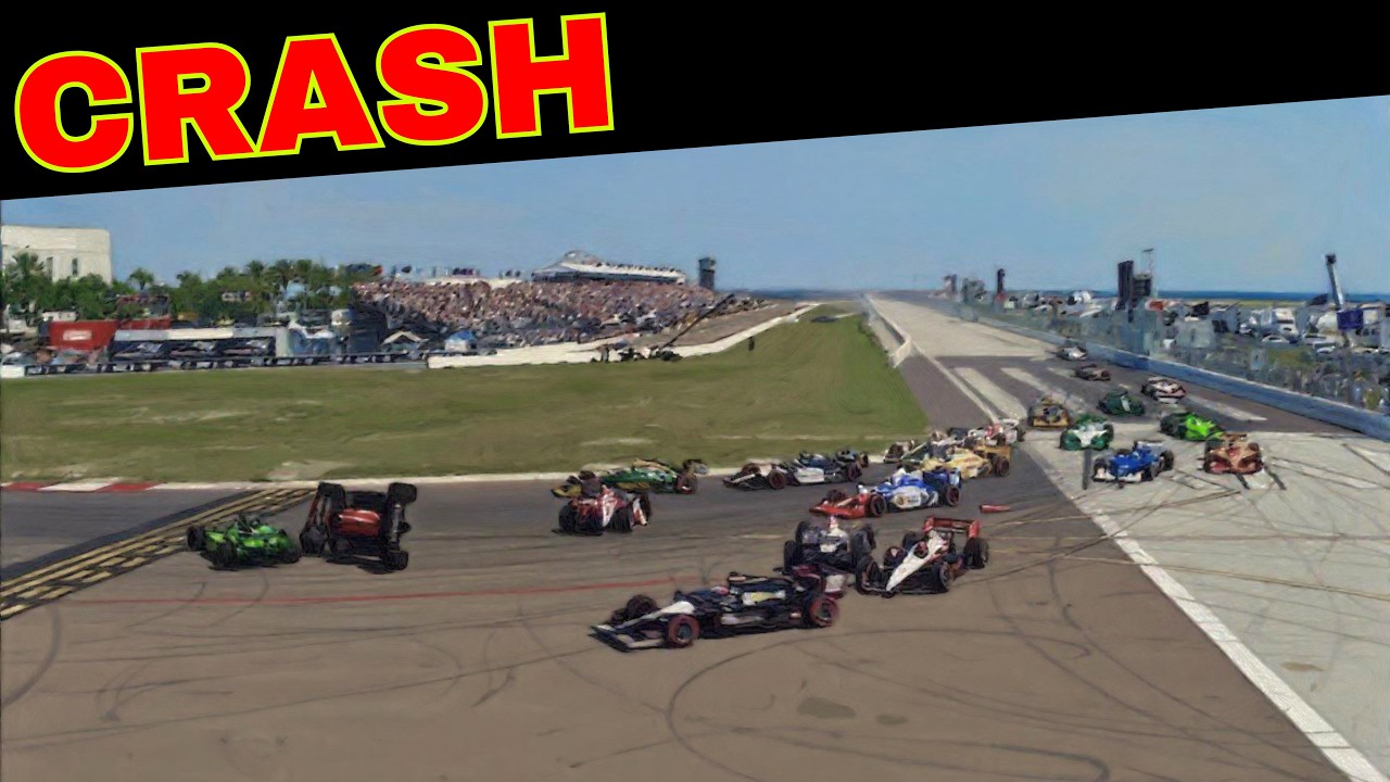 Marco Andretti Flips in First Corner Pile-Up (2011 IndyCar St. Petersburg)