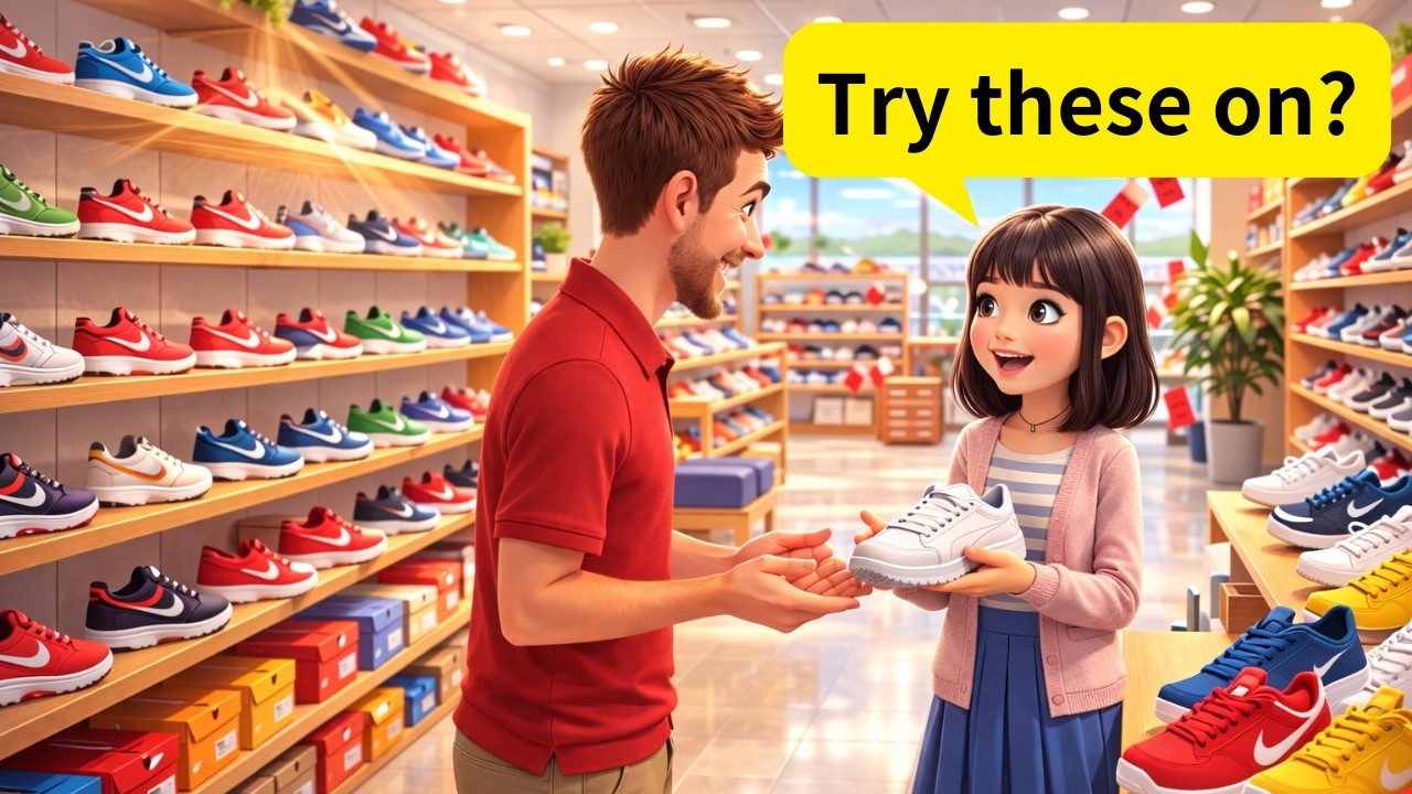 English at a Shopping Center - Slow and Easy English For Beginners