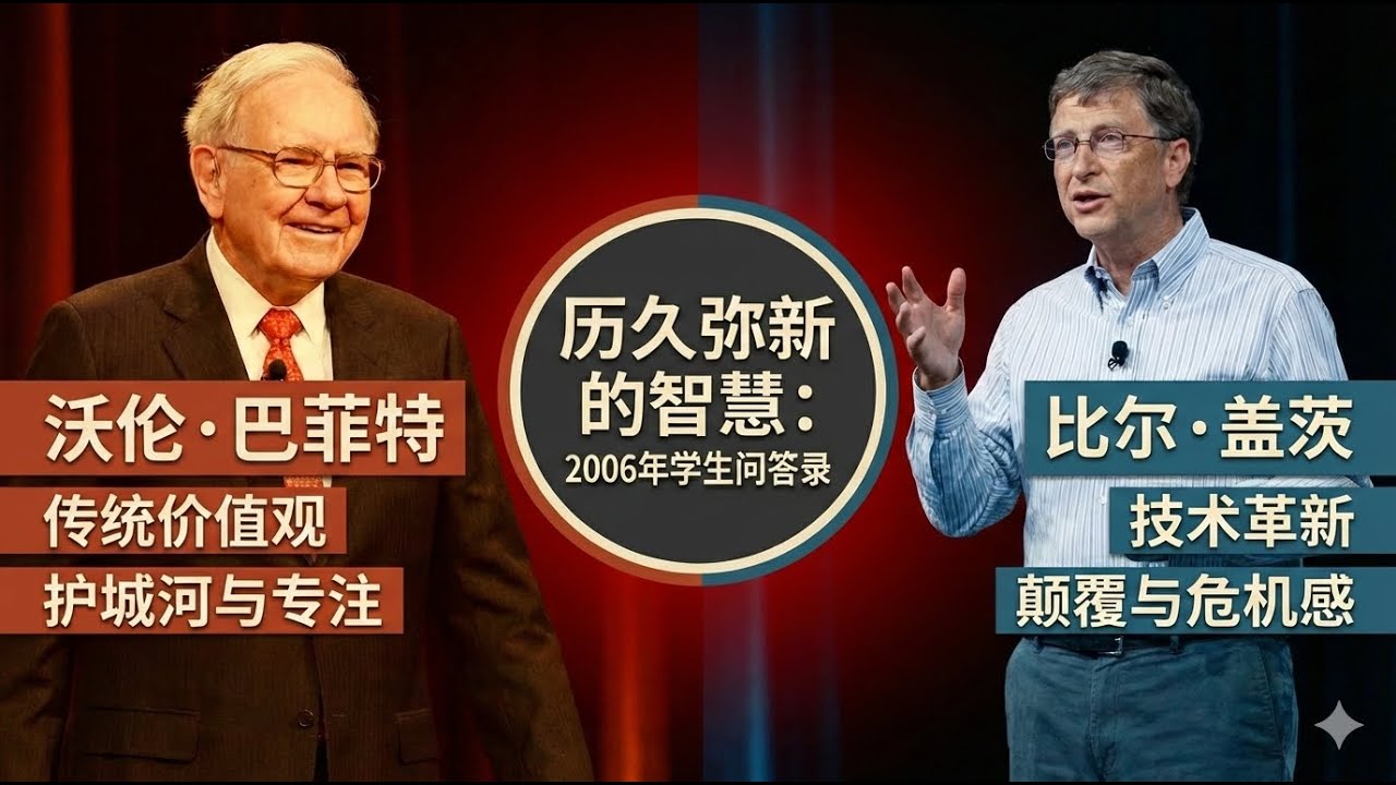 【经典重温】两种思维，一种成功：巴菲特与盖茨关于人生的巅峰对话，给年轻人的成功忠告（2006珍贵对谈）。关于成功、职业与领导力｜巴菲特与盖茨给大学生的7个核心建议