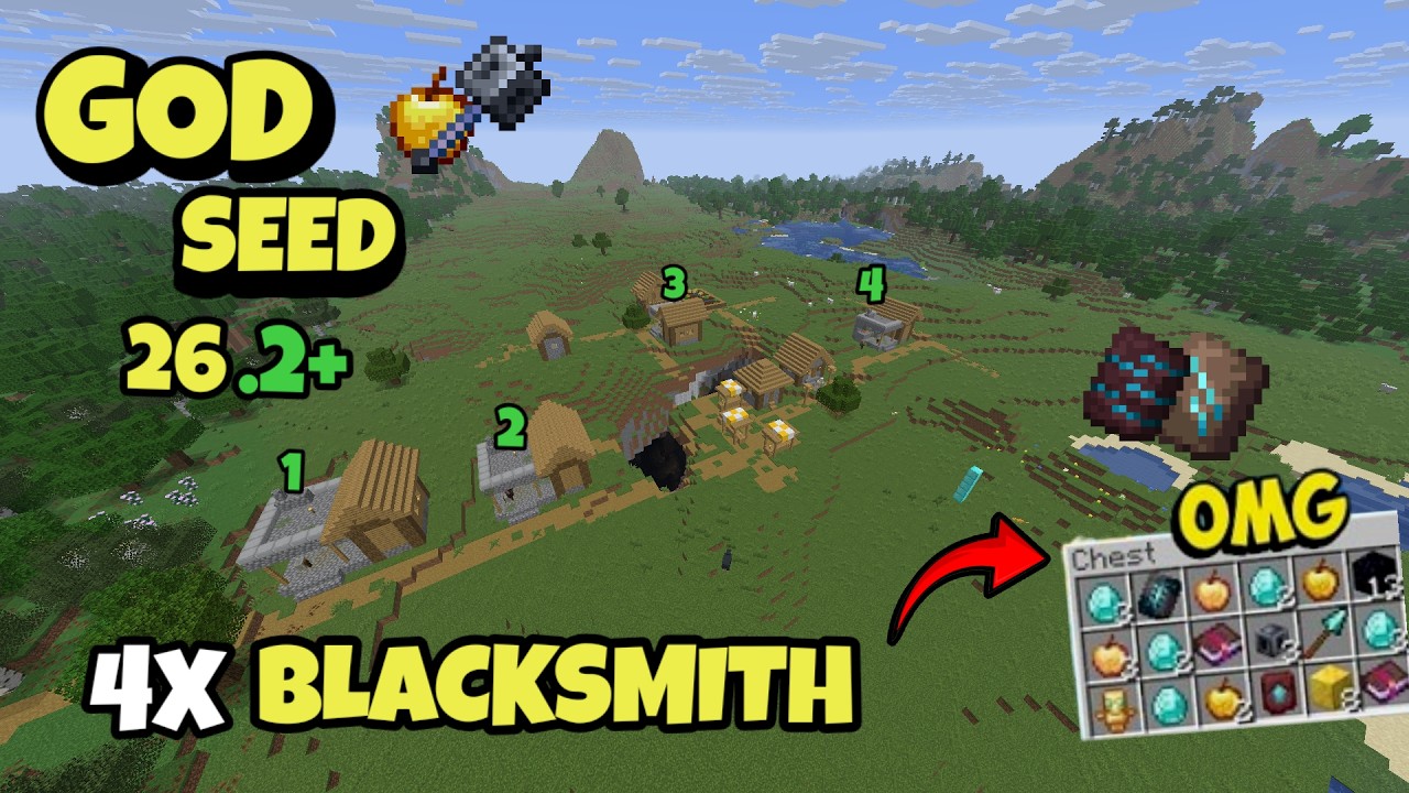 🔥[GOD SEED] Best Seed For Minecraft Java Edition (26.2) blacksmith | minecraft village seeds 26.2+
