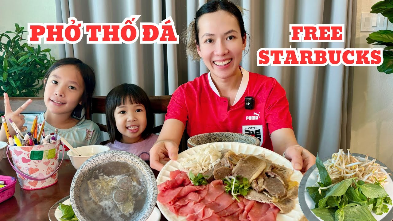 EAT PHO IN A STONE POT AND HOW TO GET FREE STARBUCKS COFFEE || WHAT TO EAT IN THE USA