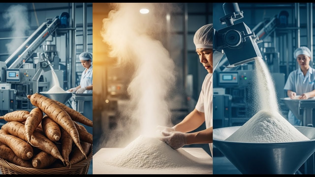 Inside China’s Cassava Flour Factory: From Raw Root to Fine Powder