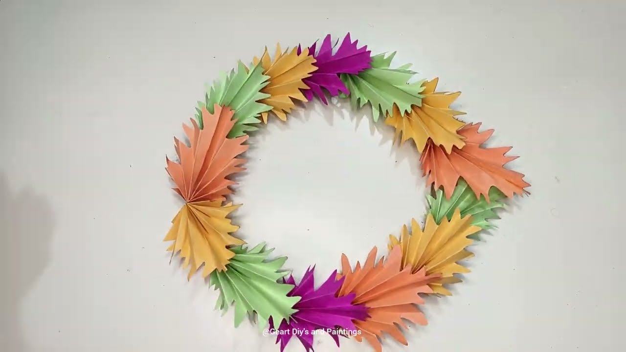 How to Make a Colorful Christmas Wreath with Paper and Cardboard | Easy DIY Holiday Decoration