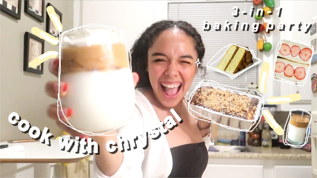 cooking with chrystal (ᵇᵃᵏᶦⁿᵍ ᵉᵈᶦᵗᶦᵒⁿ): cake, fruit sando, & dalgona OH MY!! 🍽️
