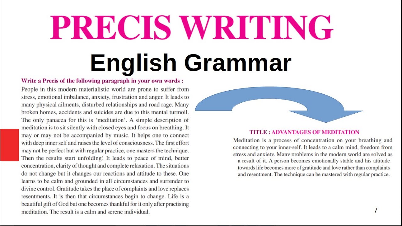 Precis Writing : How to Write a Precis