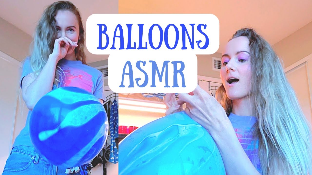 ASMR Blue Marble Balloons | Blowing Up Balloons