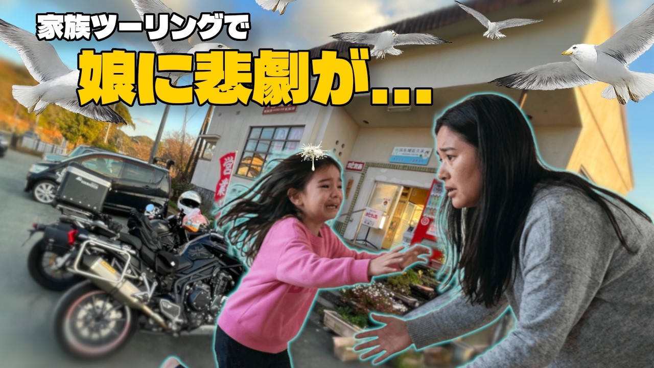 娘の頭にカモメのフン…家族ツーリングで事件