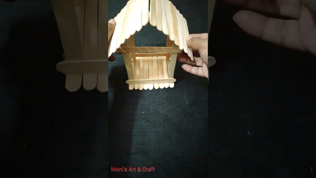 DIY Popsicle Stick Craft #shorts #5minutecrafts #icecreamstickscraft  #birdhouse #birdfeeder