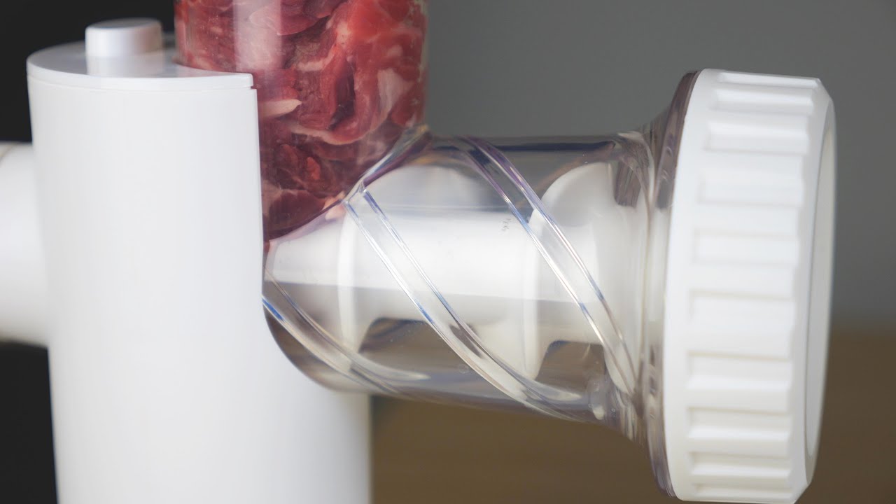 Meat in a Clear Meat Grinder