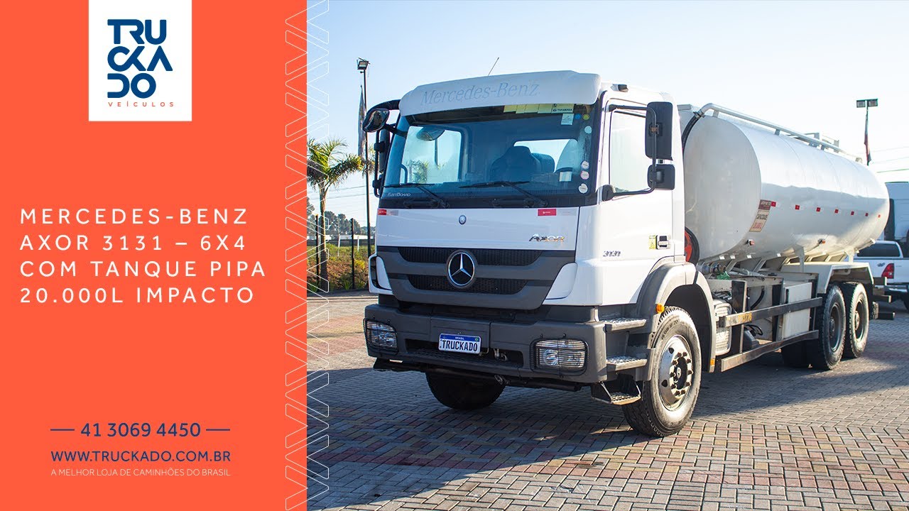 MERCEDES-BENZ AXOR 3131 – 6X4 – COM TANQUE PIPA 20.000L IMPACTO