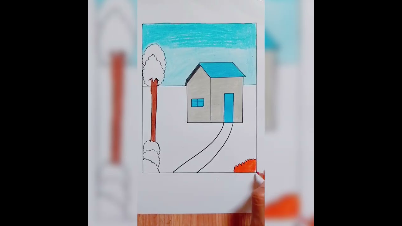 Menggambar pemandangan yang indah|| draw simple