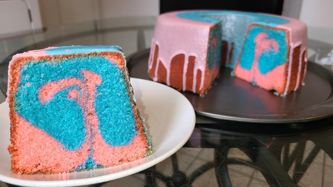 Homemade Bubblegum Pound Cake | A moist pound cake with the flavors and colors of bubblegum