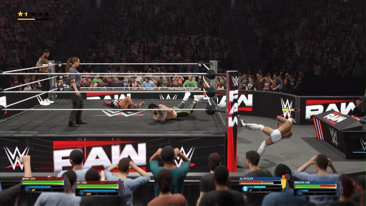 WWE 2K25 The Usos Vs Dragon Lee And Aj Styles