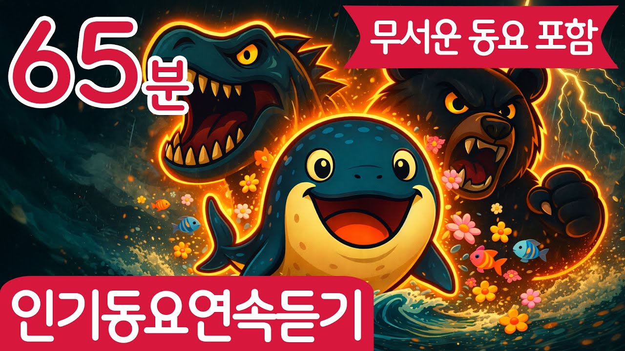 인기 동요 연속 듣기 (무서운 동요 포함) | 65분 연속재생 | 어린이 동요 | 망둥이키즈