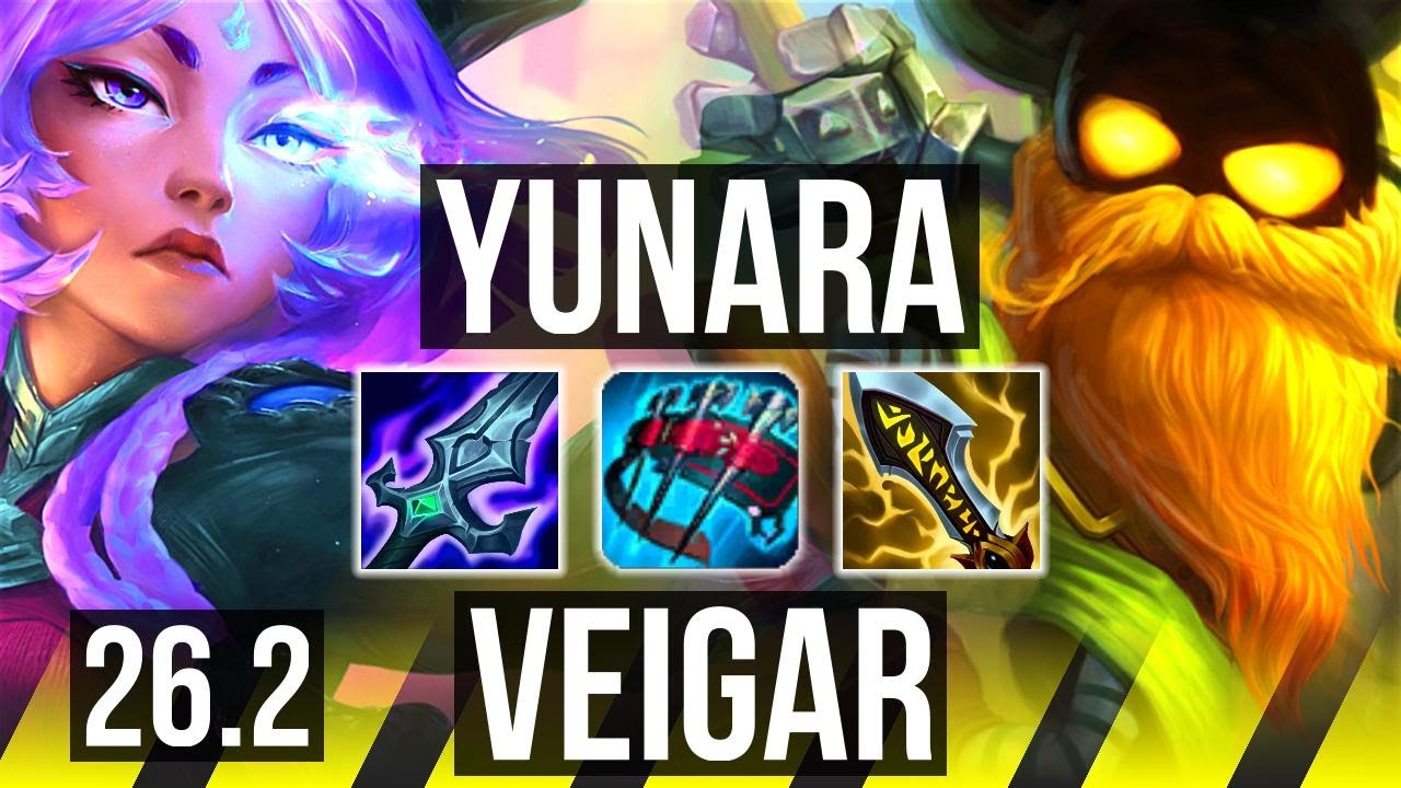 YUNARA & Leona vs VEIGAR & Blitzcrank (ADC) | Good KDA: 15/1/8 | EUW Master | 26.2