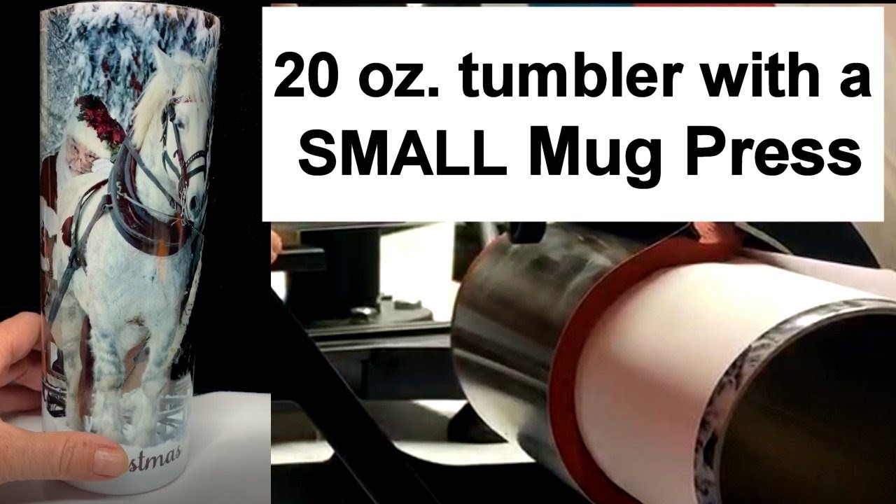 All over sublimation of 20 oz / Skinny Tumbler with SMALL Press