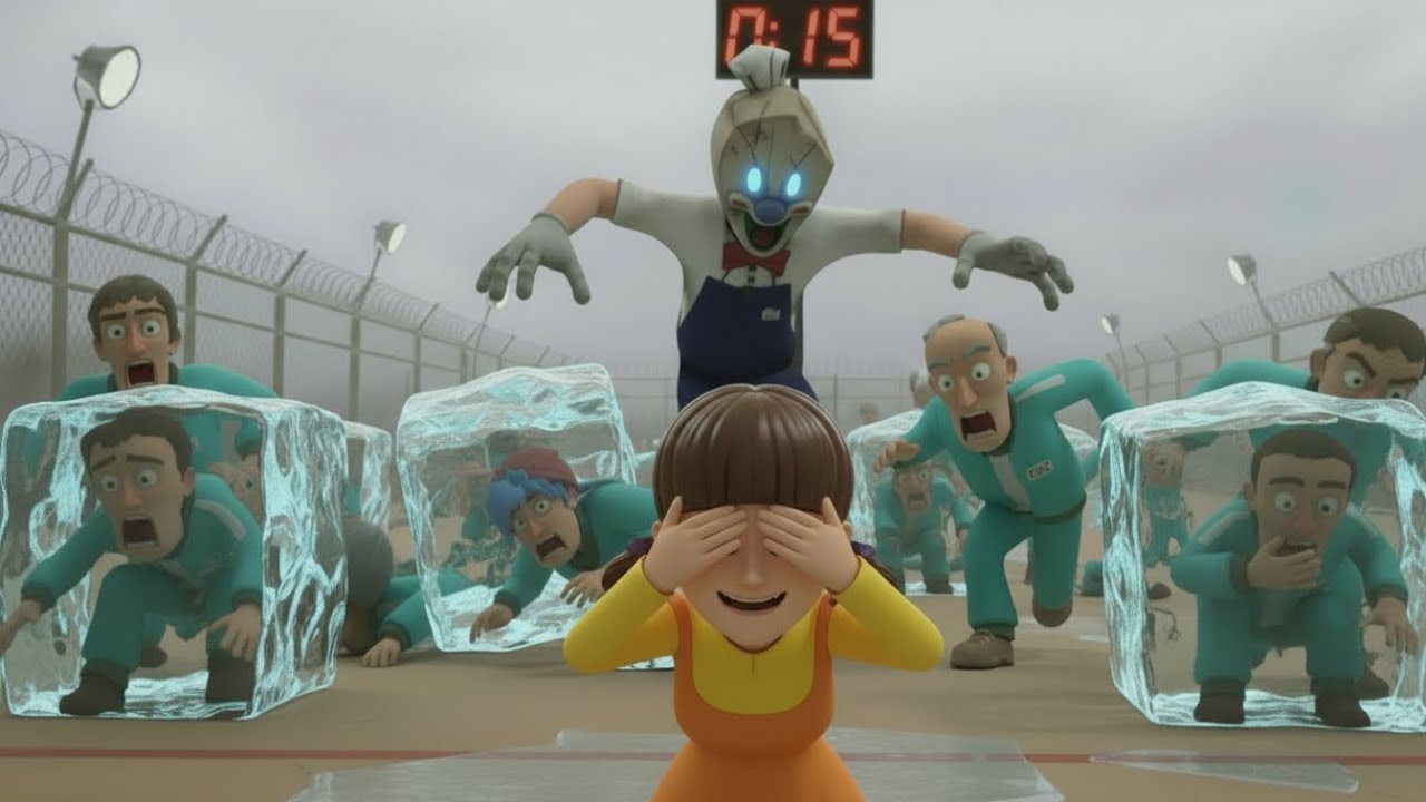 Squid Game vs Scary Teacher 3D | Try Not Turn Into Ice Cube In Green Light Red Light Challenge