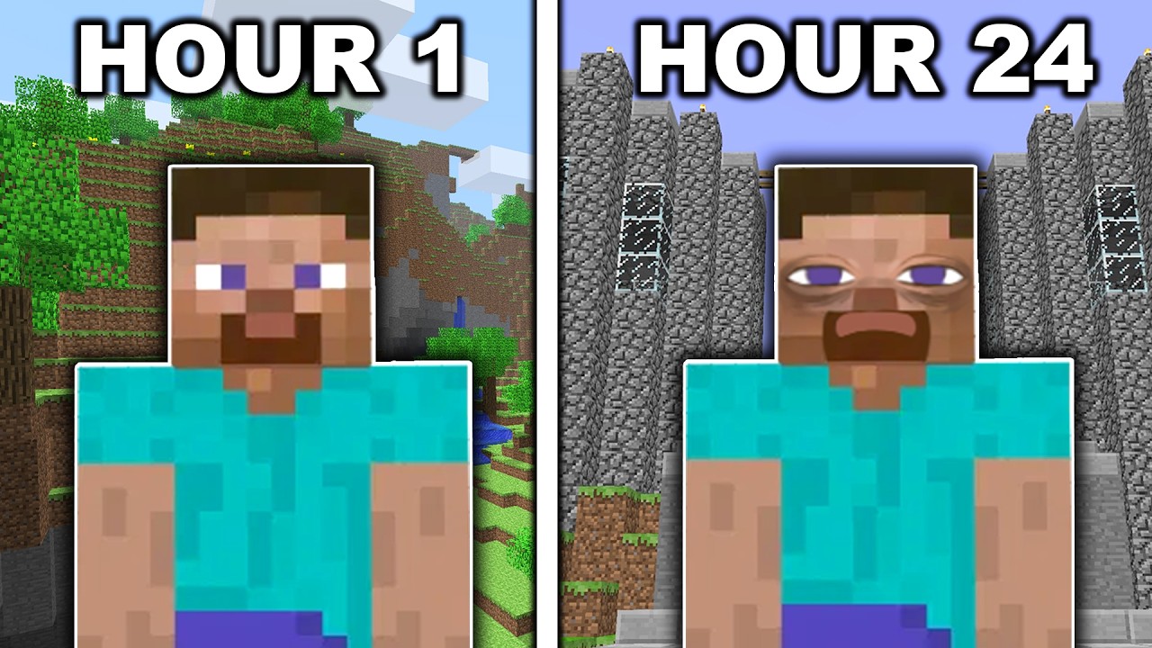 24 hours STRAIGHT in Minecraft Alpha