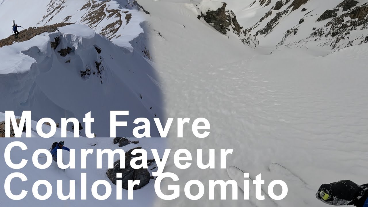 Couloir Gomito Face Nord du Mont Favre Pointes des Charmonts Courmayeur Ski de randonn&eacute;e alpinisme