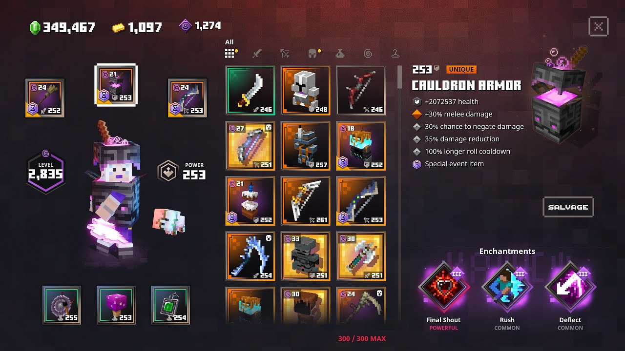 Minecraft Dungeons Couldron Broomwhacker Build Apoc+25 Fiery Forge