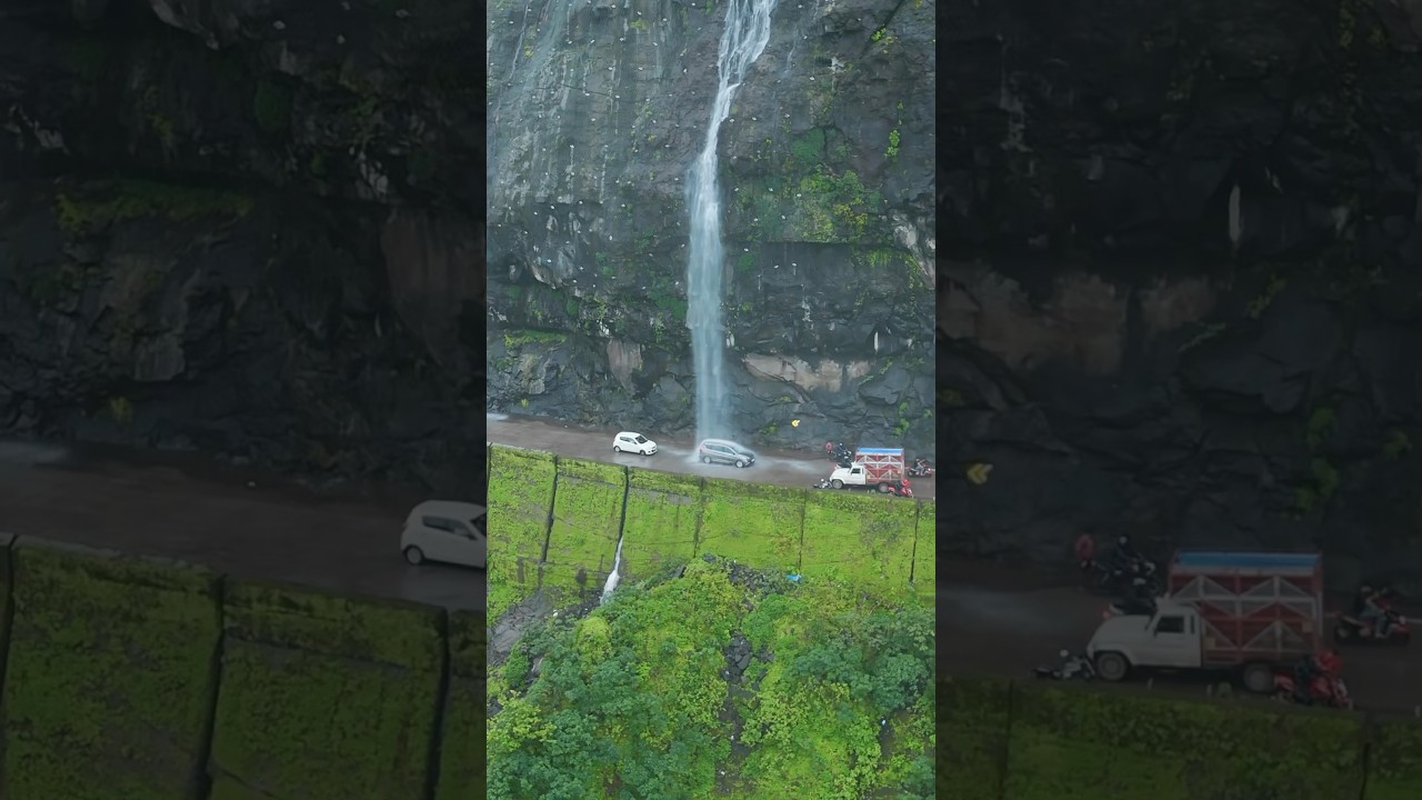 This Waterfall Washes Your Car! | Malshej Ghat Monsoon Magic #monsoon #maharashtra #waterfall