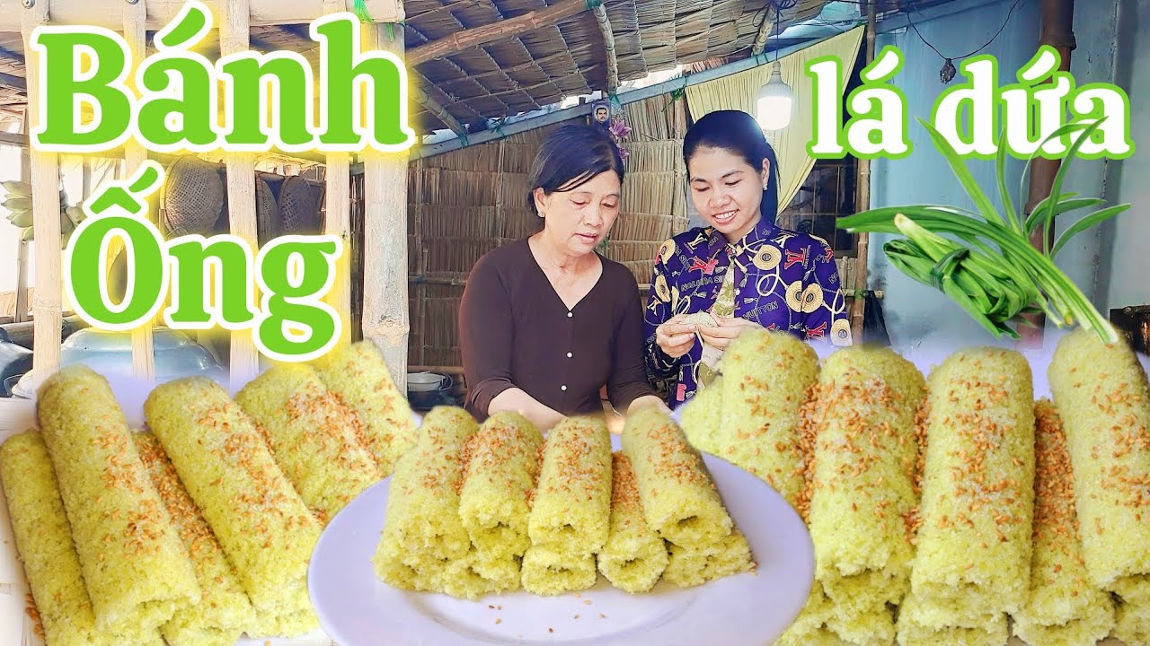 Bánh ống lá dứa không cần khuôn mềm xốp đơn giản dễ làm