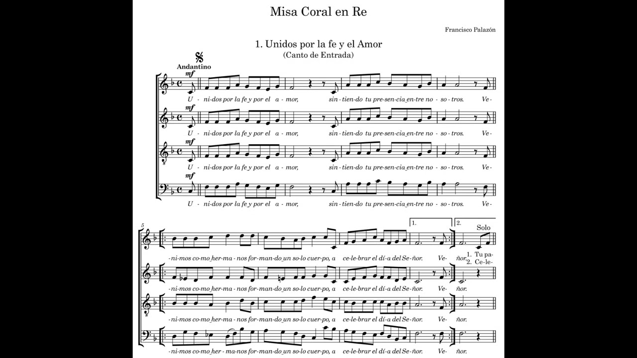 Misa Coral en Re - Unidos por la fe y el Amor - Francisco Palazón
