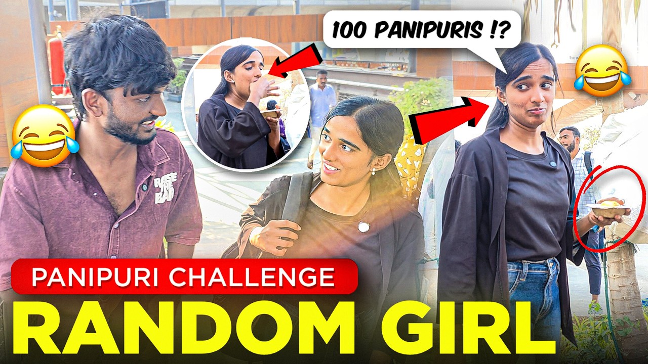 PaniPuri Challenge😨 To Random Girl 🎀 100X Pani Puris!?🙄#msu #gyanmsu