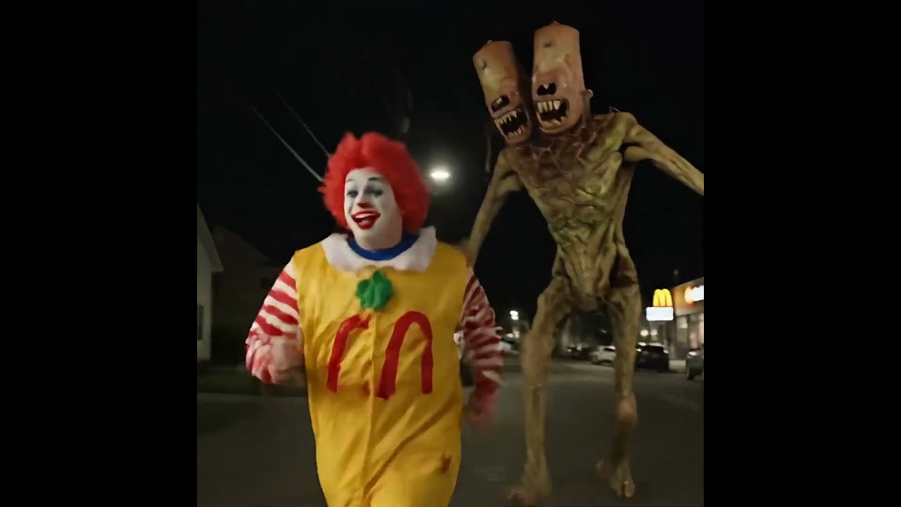 Is this the end of McDonald's? Siren Head chases Ronald McDonald's. #sirenhead #terror #horror