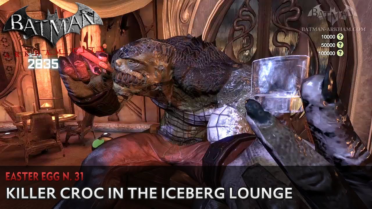 Batman: Arkham City - Easter Egg #31 - Killer Croc in the Iceberg Lounge