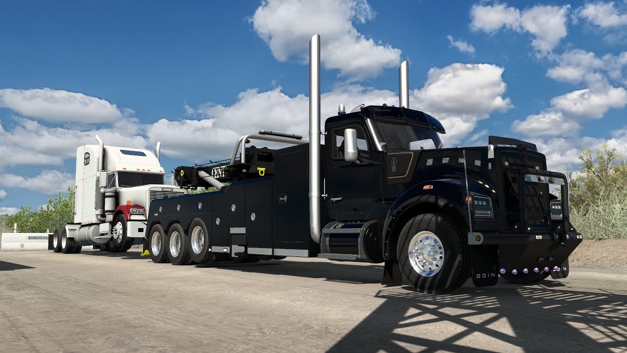 American Truck Simulator Featuring HHC's "Sinister" W990 in Tow Truck mode and Zee's 12L DD60