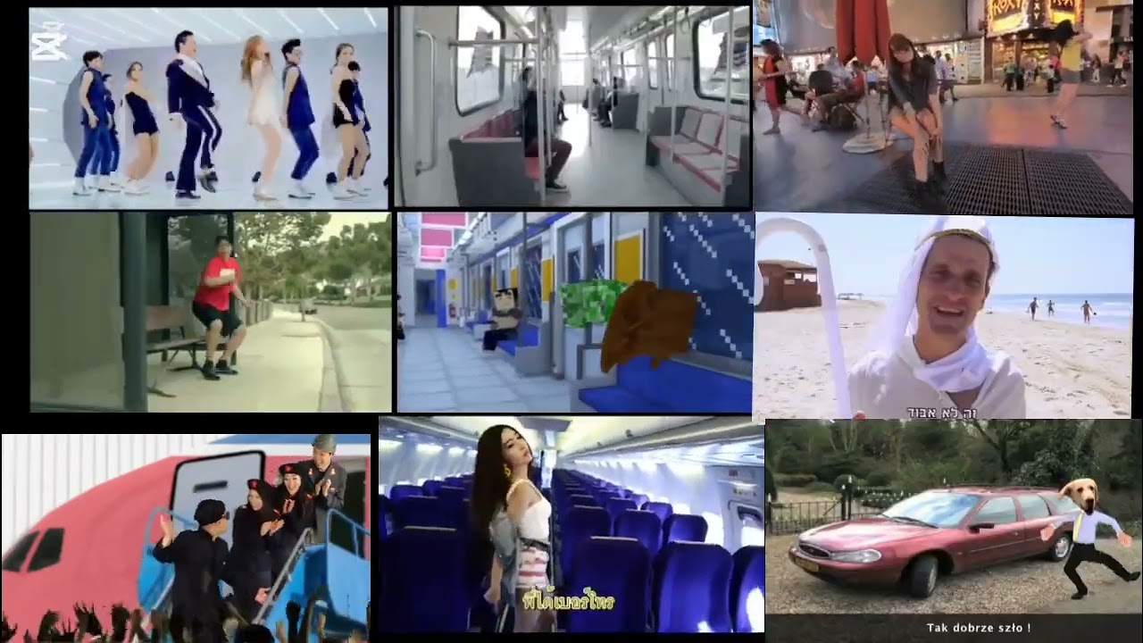 9 Gangnam Style At Once
