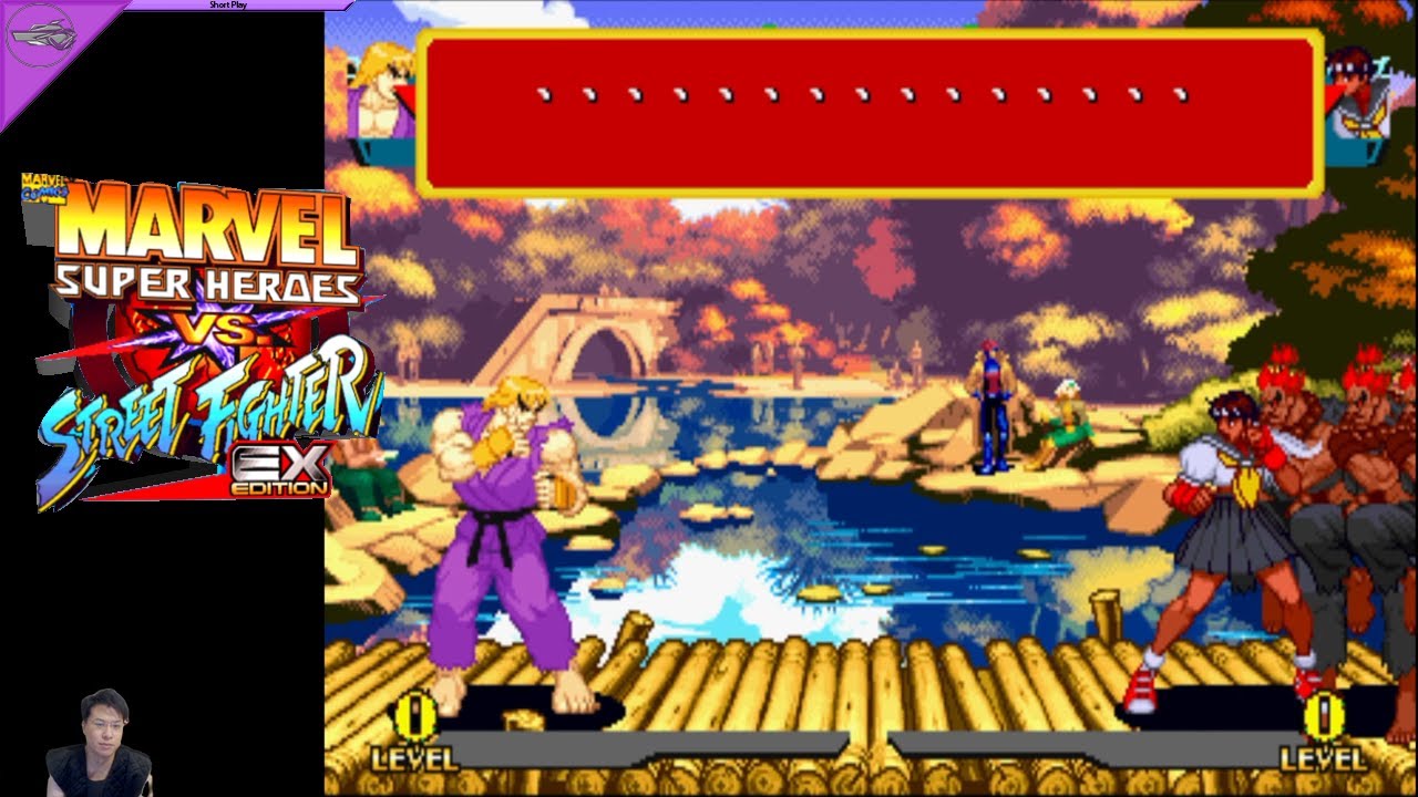 (PSX) Marvel Super Heroes vs Street Fighter - 05 - fight Sunburned Sakura - Lv 8