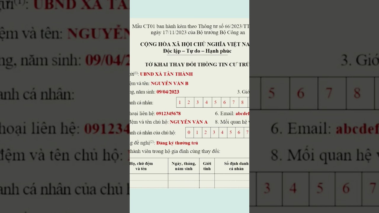 Hướng dẫn khai b&aacute;o tờ khai Cư tr&uacute; CT01 - Xem chi tiết 👇