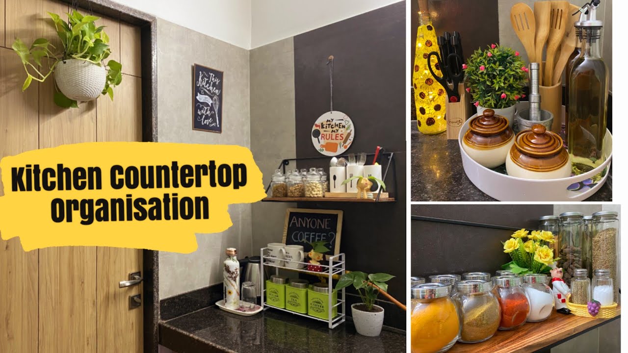 Kitchen Countertop Organisation || Kitchen Tour India || Indian Kitchen Tour