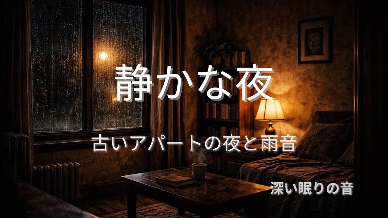 【静かな夜_古いのアパートの夜と雨音_深い眠り】深い眠りの音_Deep Sleep Sounds 13