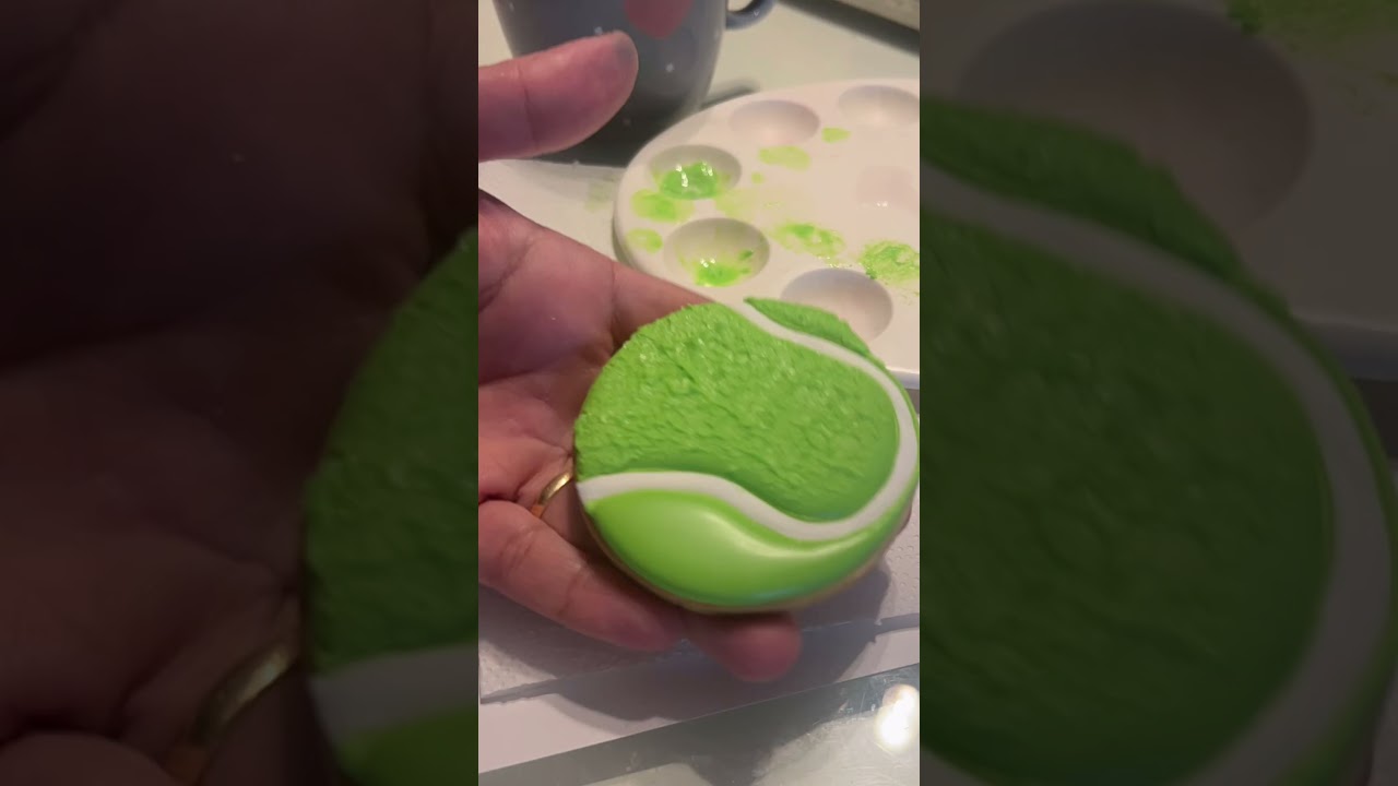 Efeito bola dê tenis 🎾 - Biscoito decorado - Texturas